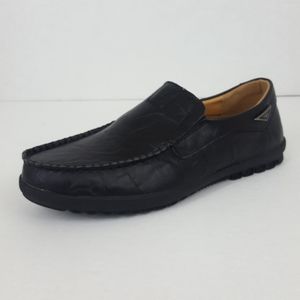 Men's Black Casual Leather Fashion Slip-on Loafer